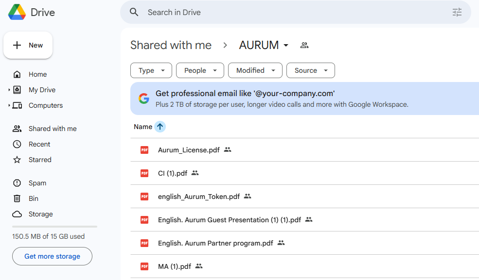 google drive files